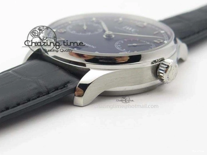 MIROTIME 0425 Practical Portuguese Real PR IW500109 ZF 1:1 Best Edition Black Dial On Black Leather Strap A52010 V 7308